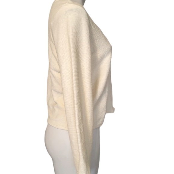 MADEWELL Texture & Thread White Button Down Balloon Cardigan Sweater - Picture 6 of 6